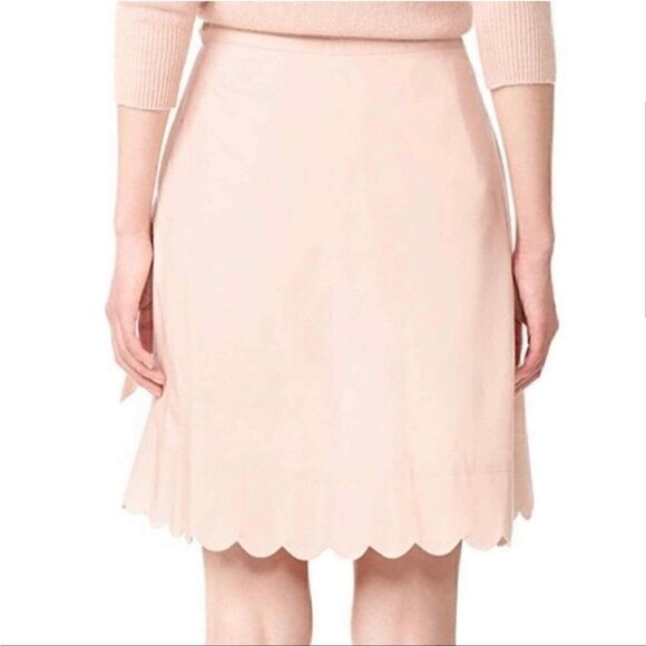 𝅺🤍 Club Monaco Skirt Women 00 Vidorus Scalloped Cotton Tie Pink Soft-Girl…​ - Picture 4 of 6